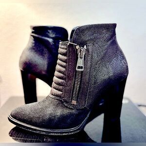 All Saints Leather Black Ankle Boots Size 9.5